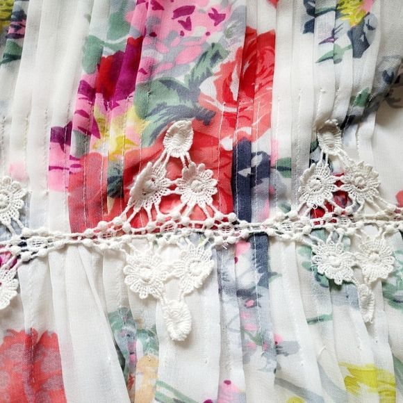 ANTHROPOLOGIE RANNA GILL Kalila Floral Women's Halter Lace Cottagecore Dress - Picture 8 of 12